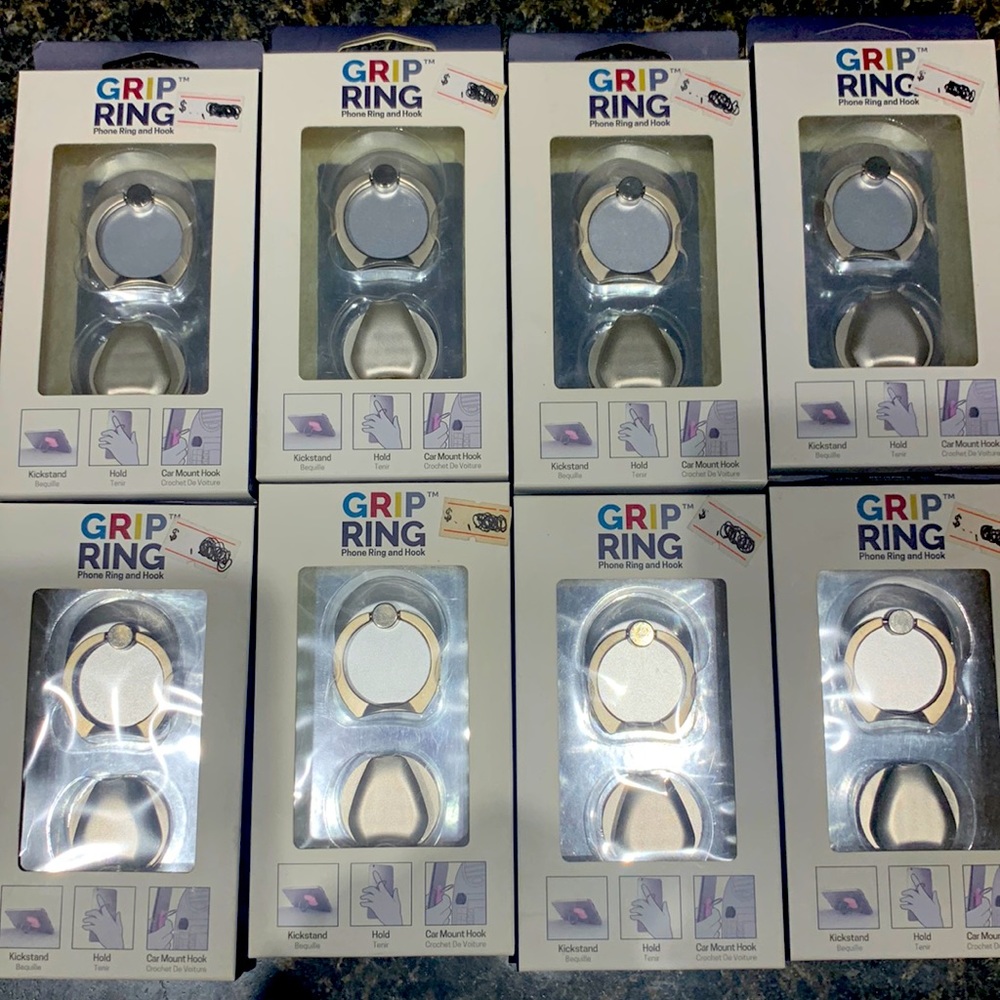 8 Lindo Ring Grips…Phone Ring and Hook! New!
